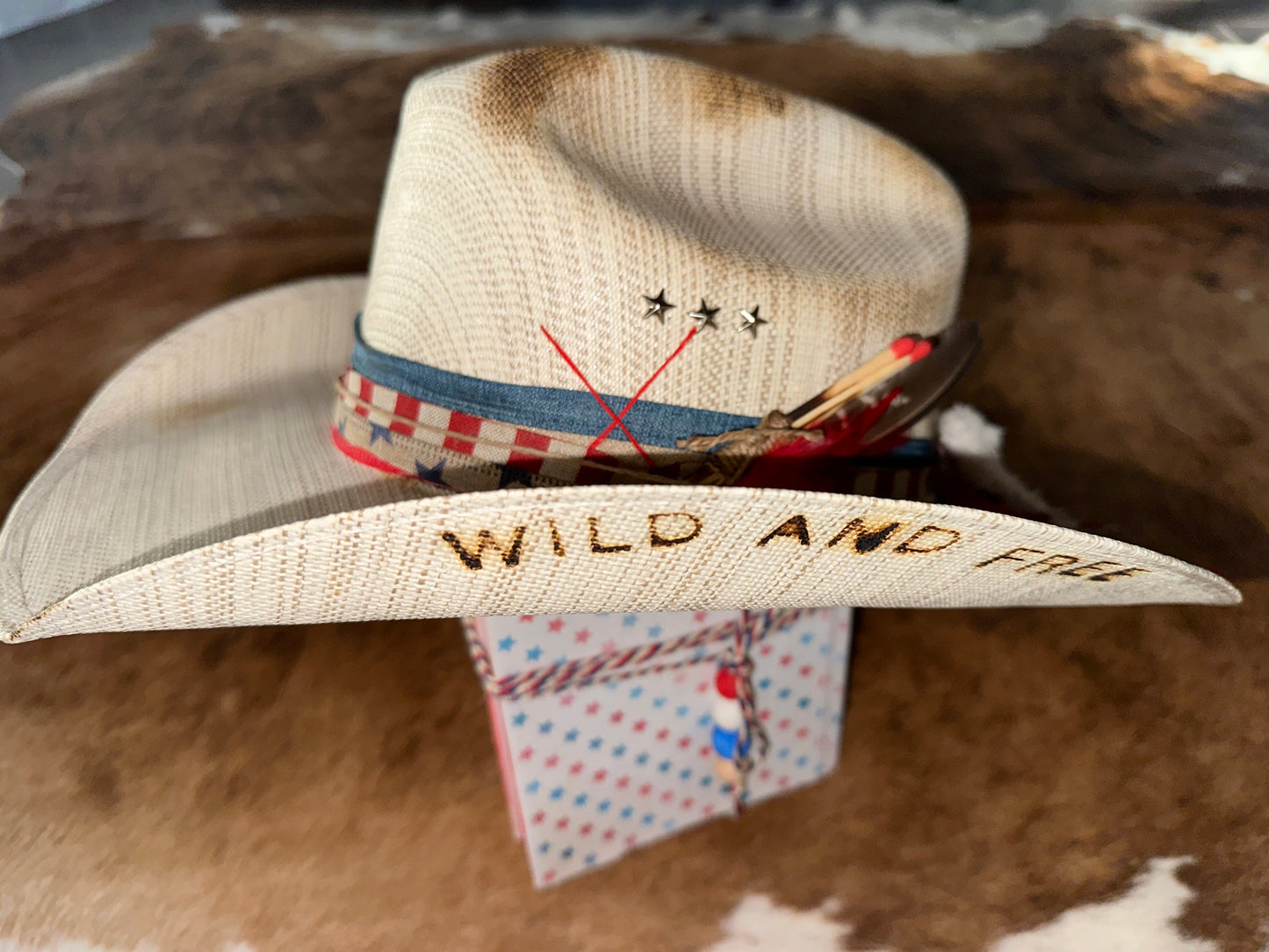 WILD AND FREE STRAW COWBOY HAT 🇺🇸